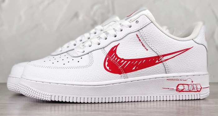 Force 1 Low Sketch Pack White Red CW7581-103